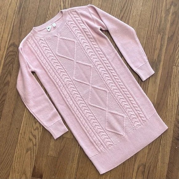 GAP | Dresses | Gap Kids Sweater Dress Cable Knit Pink Size Large | Poshmark
